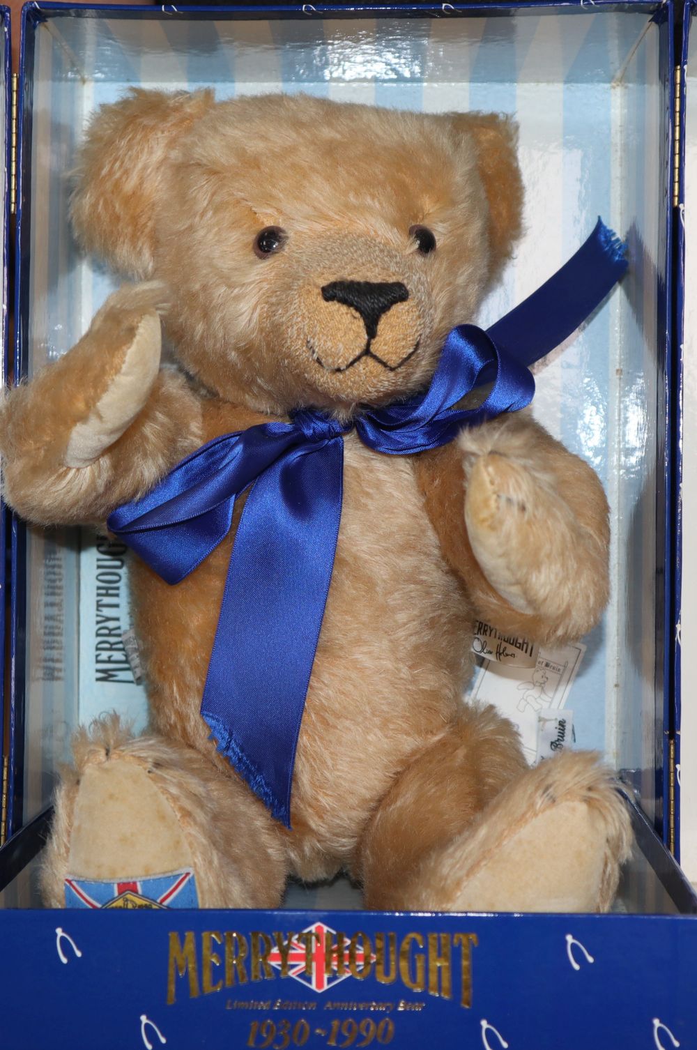 A Merrythought limited edition anniversary bear, boxed with certificate
